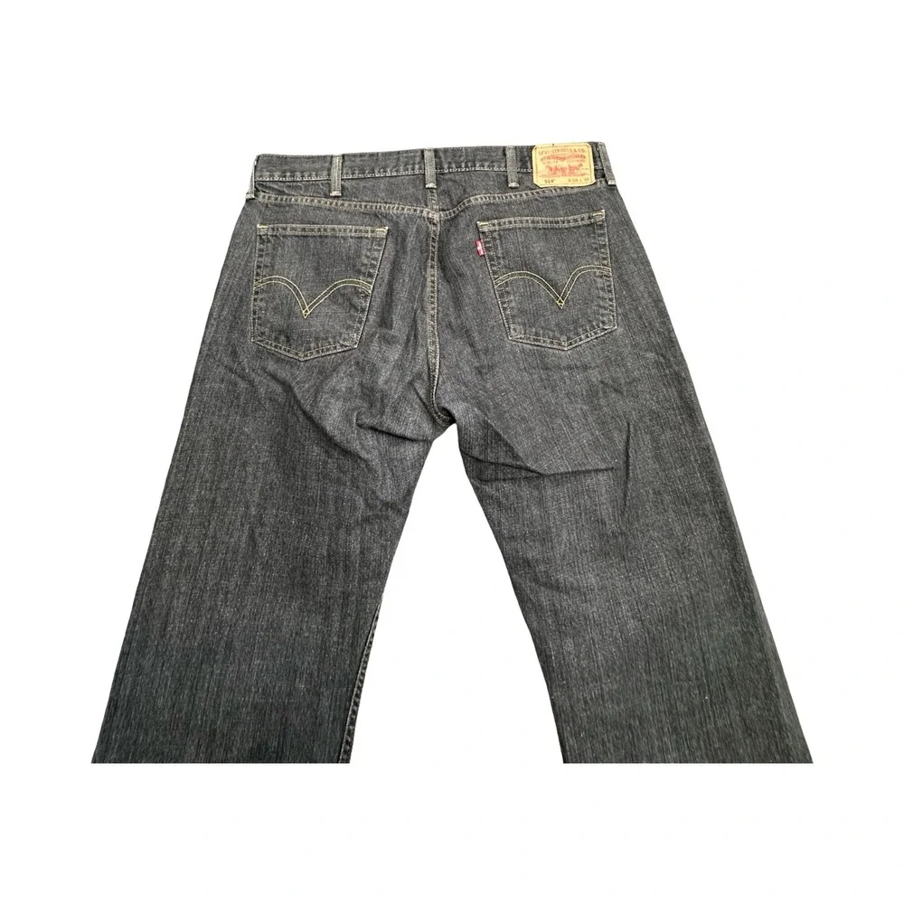 Levi's Jeans Mens 38x30 Gray 514 Slim Straight Denim Pants Classic Casual Cotton